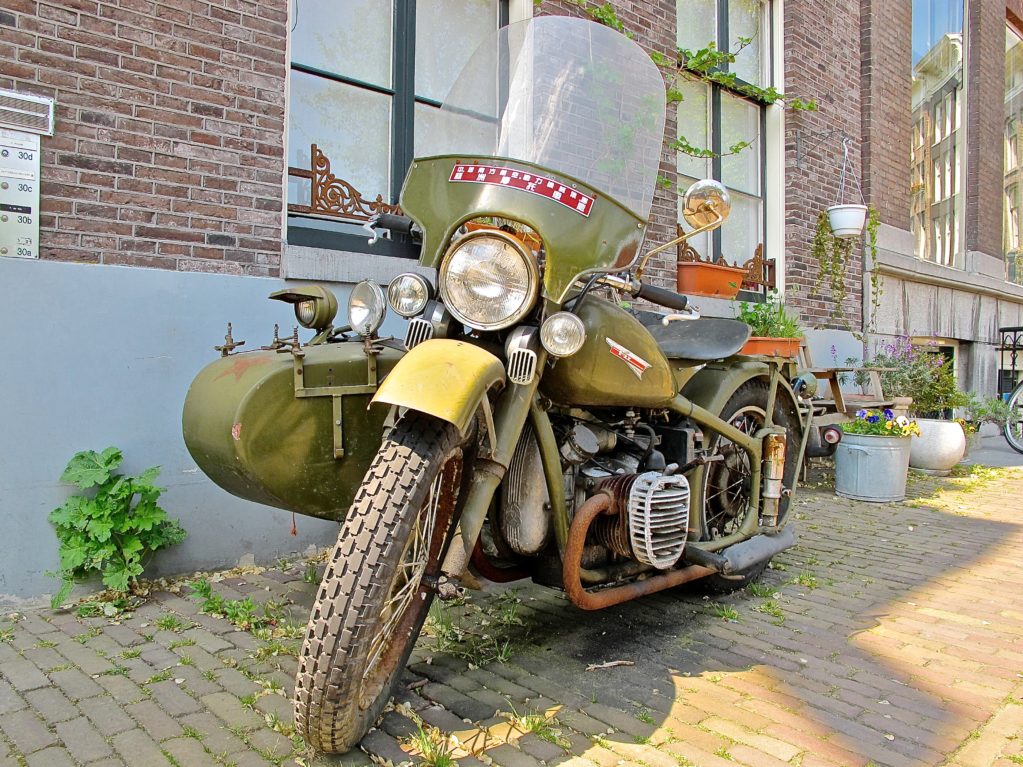 Vintage Chinese Military Motorcycle and sidecar in Amsterdam, Netherlands 4