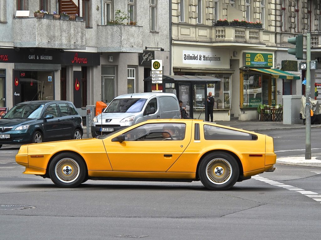 Yellow DeLorean DMC12 in Berlin Germany