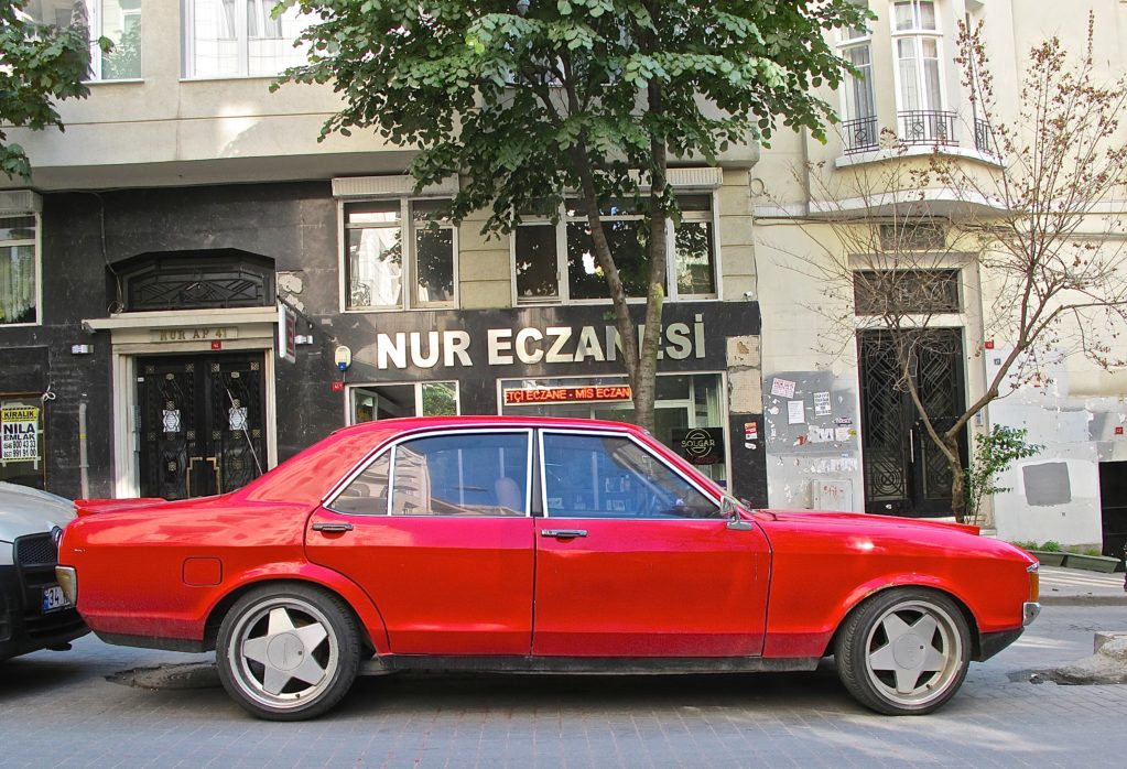 unidentified red car in Istanbul Turkey 2