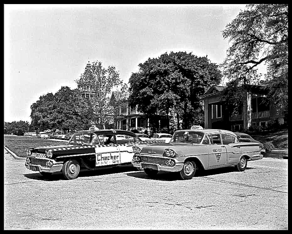 Checker Cab & Yellow Cab, Austin TX, April 15, 1958