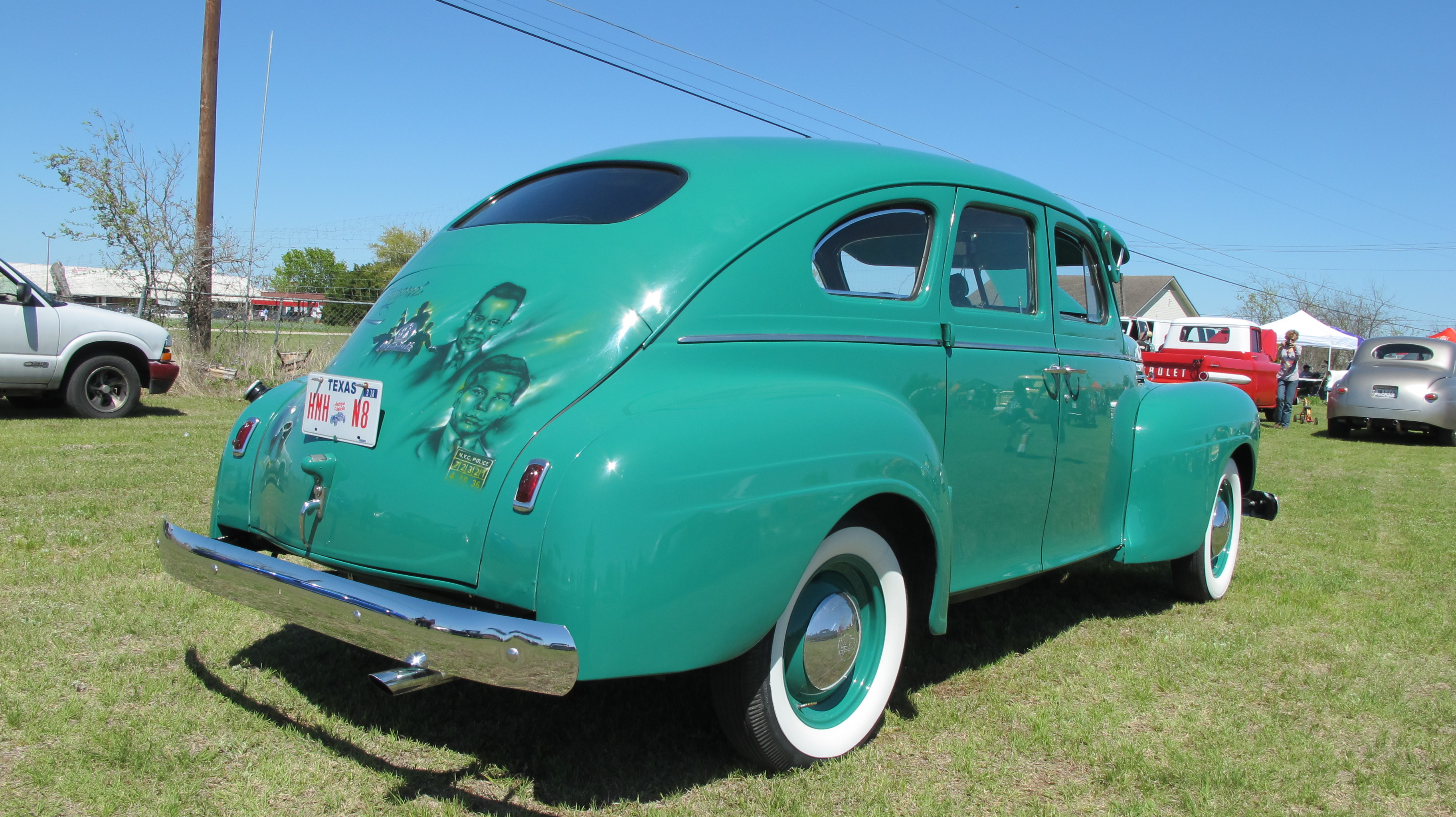 Tribute to Grandpa Ybarra with 1940 Plymouth - right rear