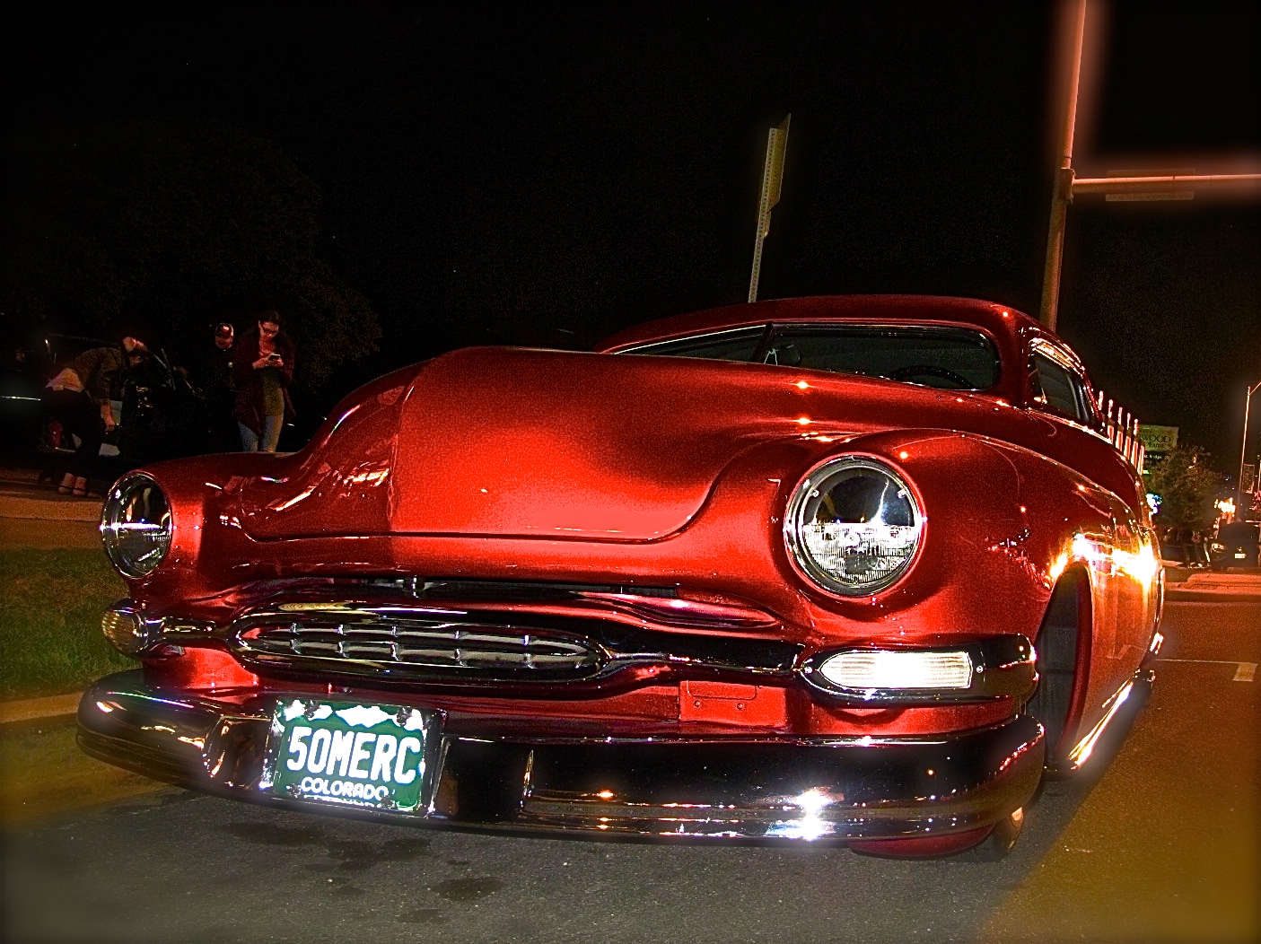 1950 Mercury Custom Along the Avenue at Night