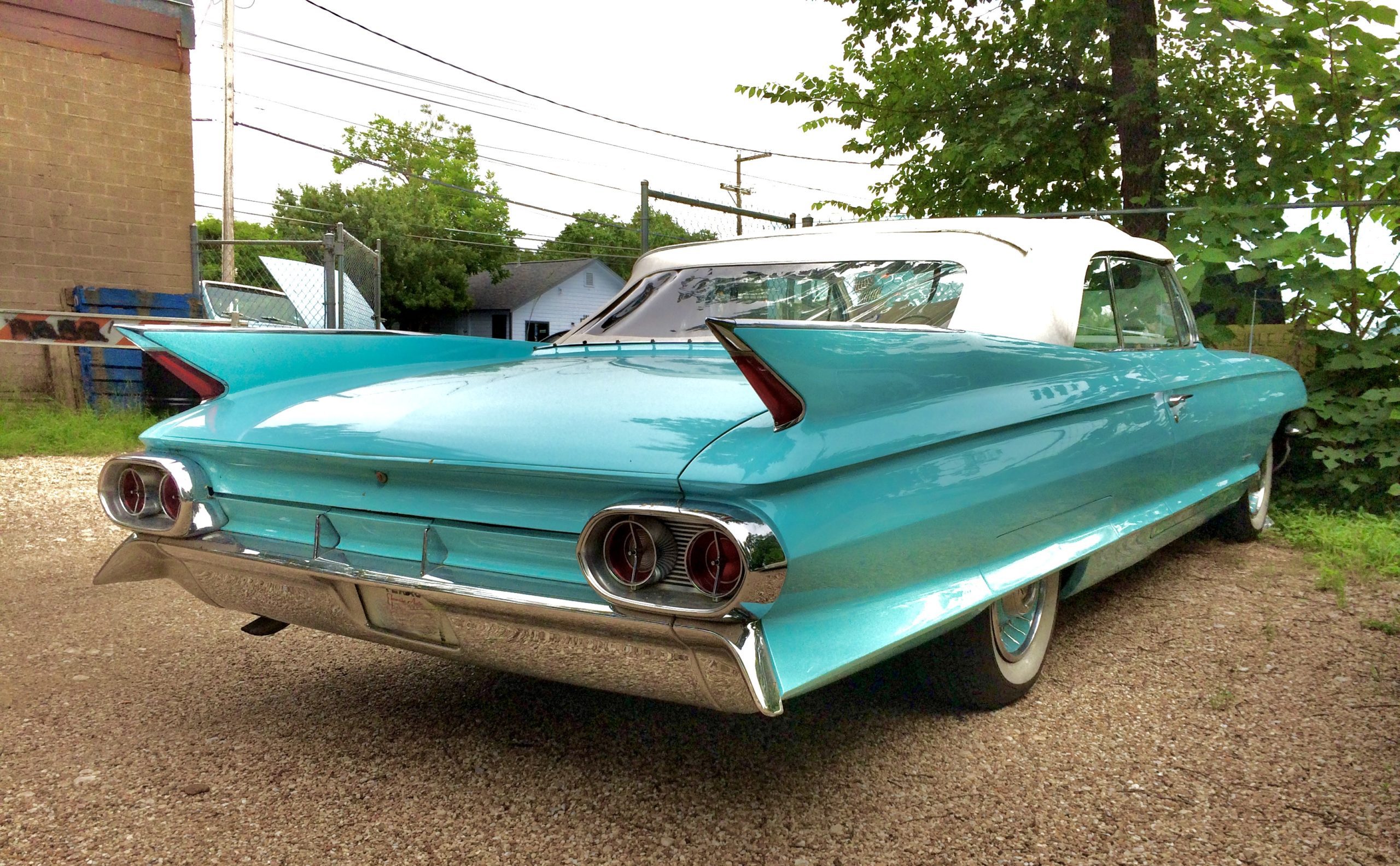 1961 Cadillac Eldorado convertible in S. Austin - Rear view